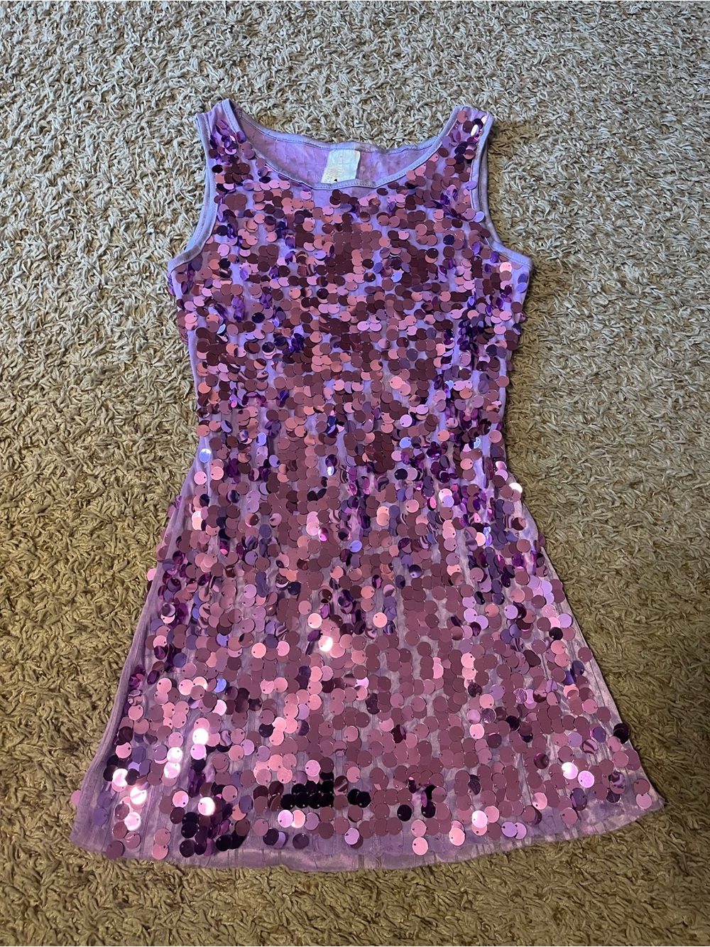 Womens Purple Sequin Tank